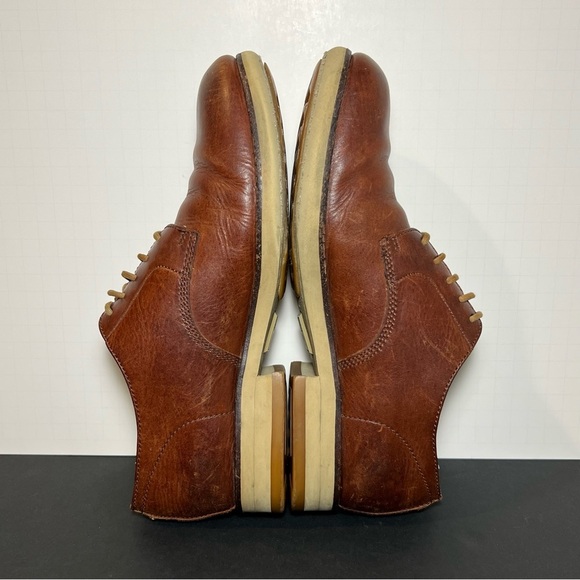 Mens FRYE Grant Brown Leather Casual Dress Oxfords / Size 8.5 - Picture 6 of 9